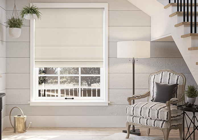 Corrugation, Pale Cream - Motorised Roman Blind - Image 3